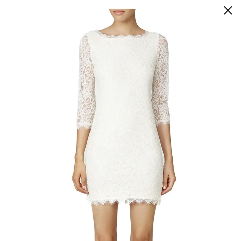 Diane Von Furstenberg Zarita lace zip back dress